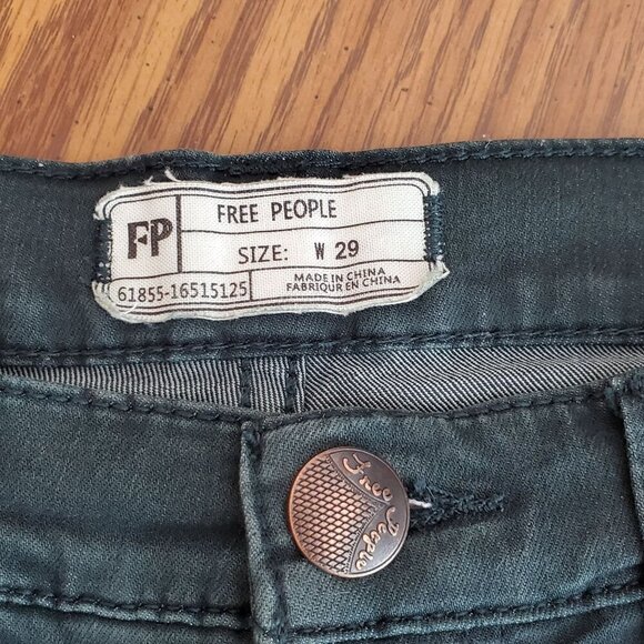 Free People Womens High-Rise Skinny Jeans Size 29 Teal Green Denim Stretch - Picture 6 of 12